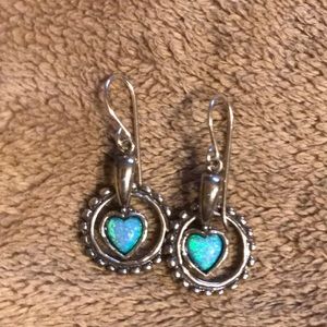 Opal like silver earrings